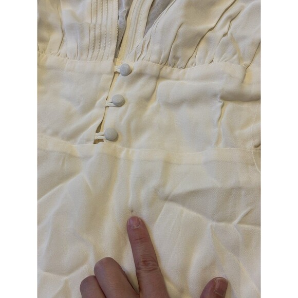 NWT Reformation Ginny Dress Ivory Midi Lace V Neck Button Up Size 0 P Petite - Picture 6 of 8